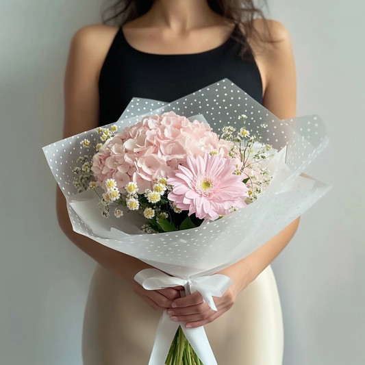 buchet_scoala_hortensie_gerbera_musetel_inceput_scoala_flori_brasov