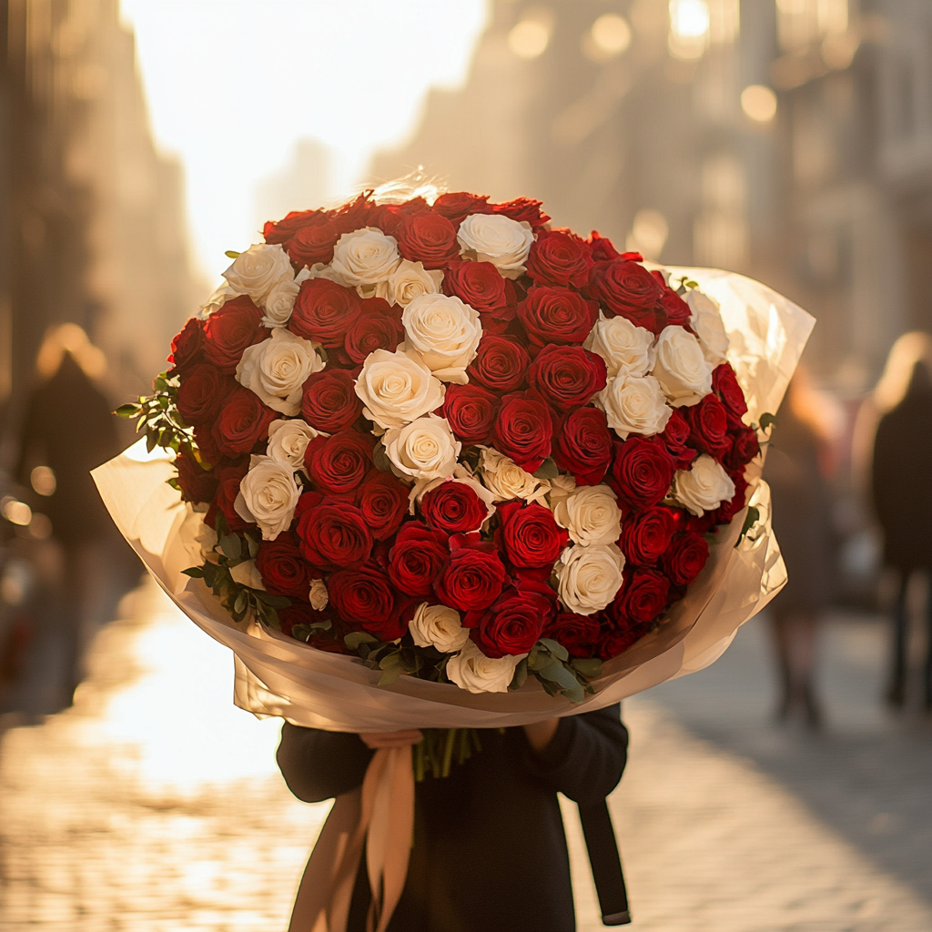 buchet_101_trandafiri_rosii_albi_buchete_trandafiri_brasov_flori_brasov