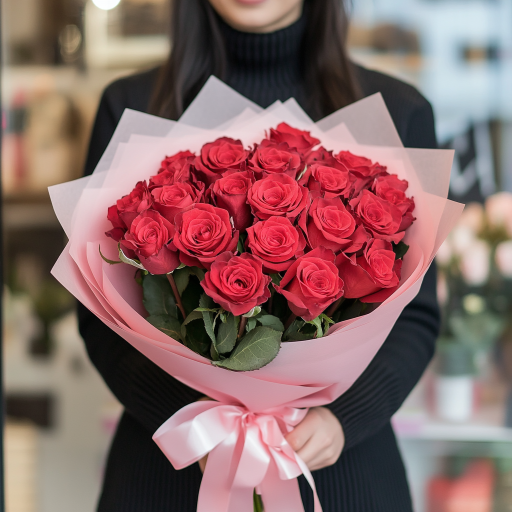 buchet 21 trandafiri roșii livrare Brașov