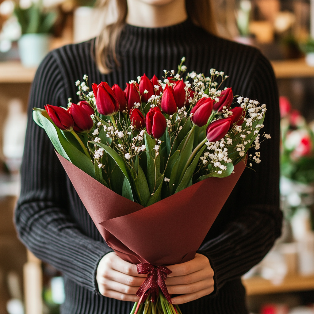 buchet 25 lalele roșii livrare Brașov