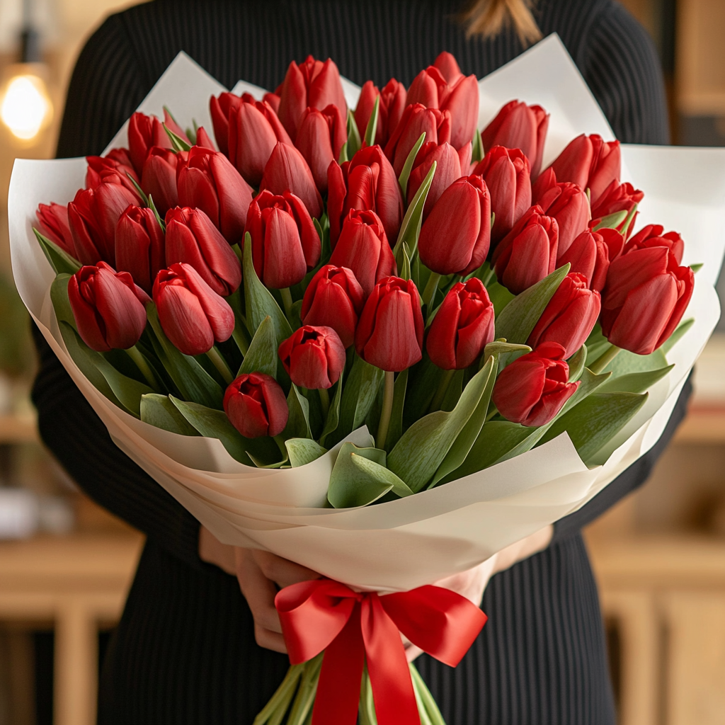 buchet 51 lalele roșii livrare Brașov