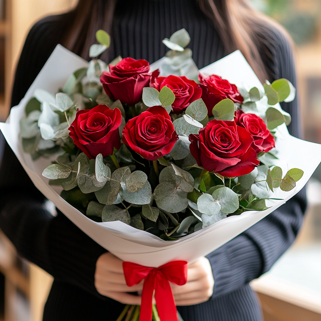 buchet 7 trandafiri roșii cu livrare Brașov