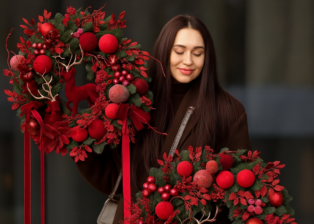 Aranjament_Craciun_cu_brad_natural_si_decoratiuni_florarie_brasov