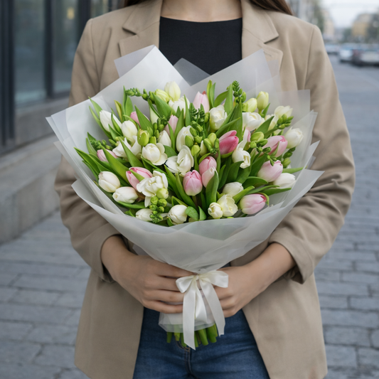 Buchet_lalele_si_frezii_Florarie_cu_livrare_Brasov