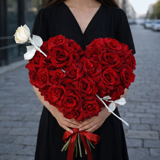 BUCHET INIMĀ TRANDAFIRI ROSII