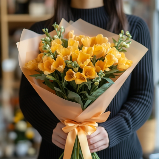 buchet 15 frezii galbene livrare Brașov