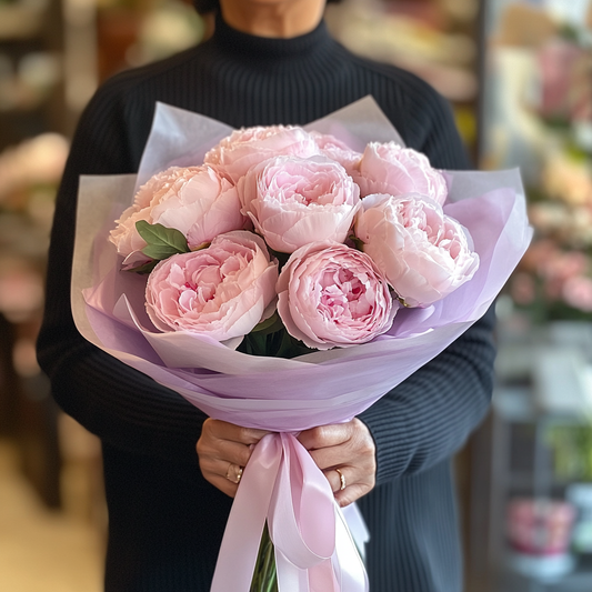 buchet 7 bujori roz livrare Brașov