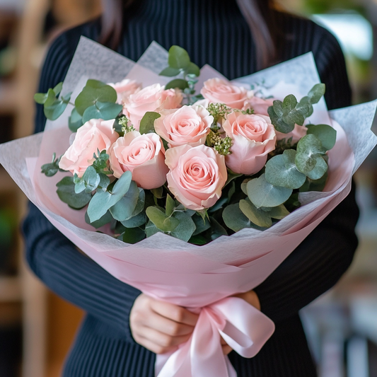 buchet 7 trandafiri roz livrare Brașov