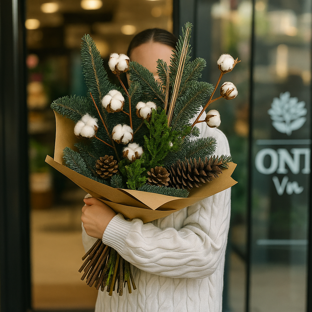 buchet_craciun_bumbac_brad_conuri_brasov