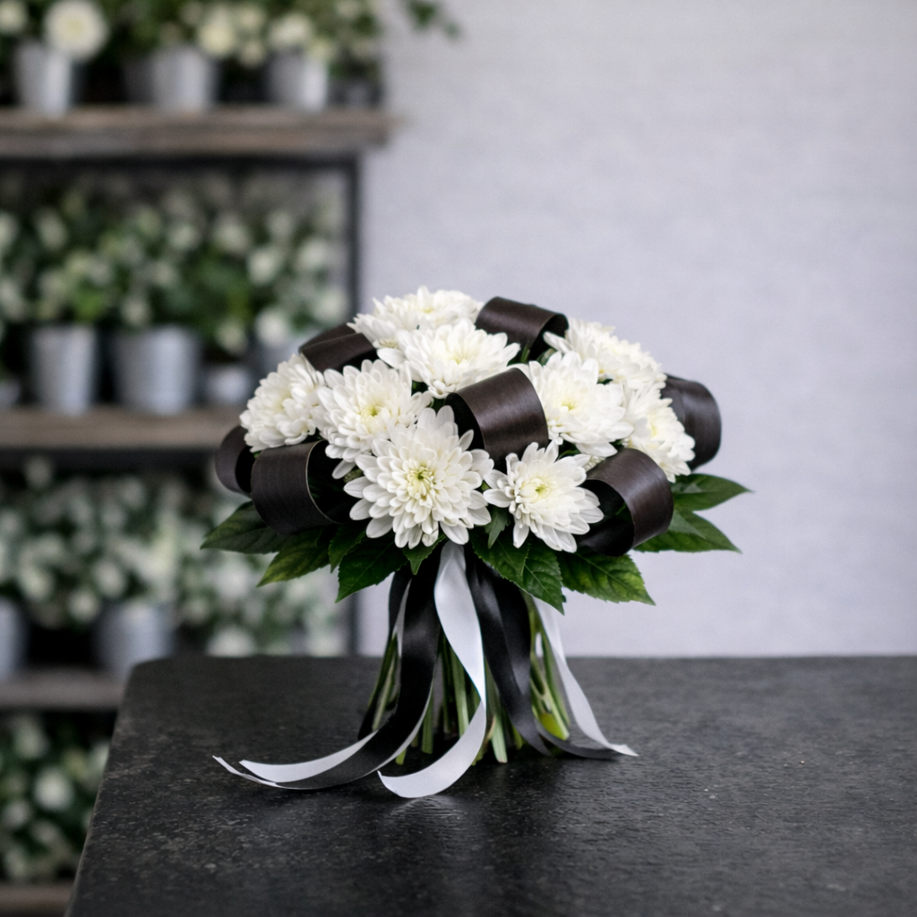 Buchet Funerar cu Flori Albe