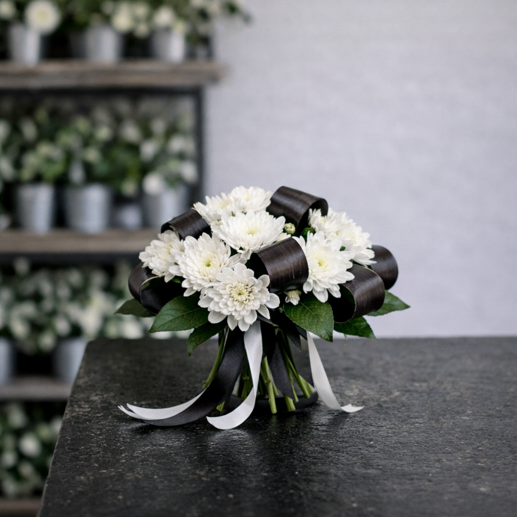 Buchet Funerar cu Flori Albe