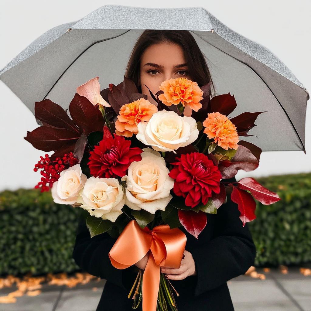 buchet_trandafiri_dianthus_frunze_stejar_florarie_brasov_flori_brasov