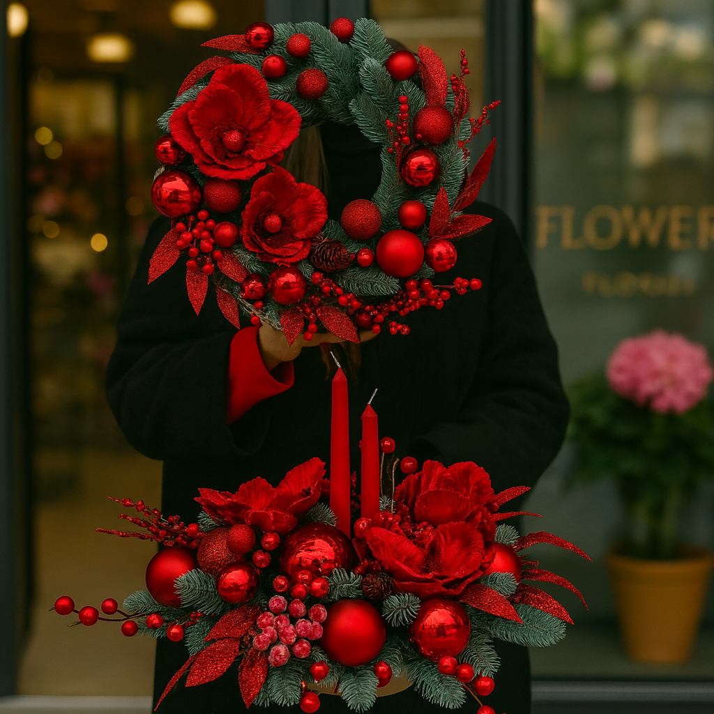 coronita_craciun_aranjament_masa_rosu_brasov